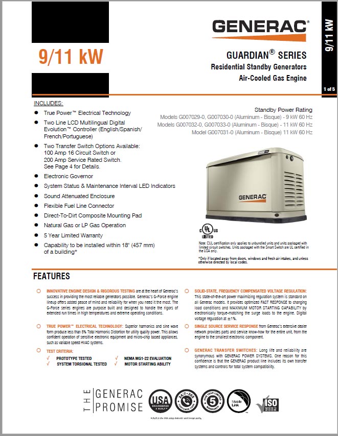 Generac 9/11 kW